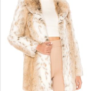 Tatiana Faux Fur Coat in Arctic Fox by Majorelle